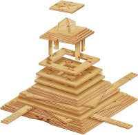 ESC WELT Quest Pyramid 3D Puzzle Game - 3-in-1 Puzzle cu compartiment SECRET - Puzzle din lemn - - 1