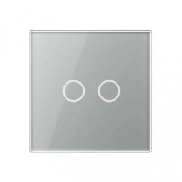 Intrerupator Touch Techstar®, Sticla Securizata, Design Modern, Iluminare LED, 2 Faze, Gri - 2