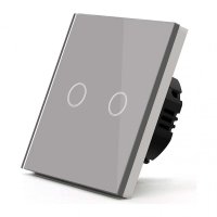 Intrerupator Touch Techstar®, Sticla Securizata, Design Modern, Iluminare LED, 2 Faze, Gri - 8