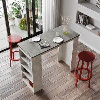 Masa de bar Hanah Home, gri, din PAL melaminat, 120 x 51.6 x 101.8 cm - 1