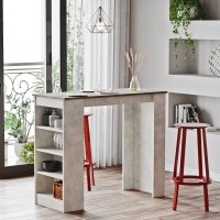 Masa de bar Hanah Home, gri, din PAL melaminat, 120 x 51.6 x 101.8 cm - 7