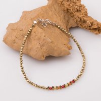 Bratara eleganta din hematit auriu cu cubic zirconia colorat - 1