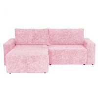 Coltar DALLAS ONE extensibil, cu lada depozitare, colt interschimbabil, roz, 258x173x90 cm - 1