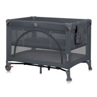 Patut pliant Lionelo Laura 102 x 74 cm - Multifunctional cu functie de tarc, roti si geanta de transport, Gri - 1