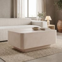 Măsuță de cafea Nerde Pako, Crem, 90x60x38 cm - Design modern și funcționalitate - 1