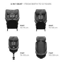 Scaun auto Kinderkraft Xrider 2 Grey, i-size, 40-150 cm, rotativ, spatar reglabil, SPS, tetiera ajustabila - 2