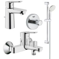 Pachet complet baterii baie Grohe Bau Edge marimea S(GRO11292701), agatatoare baie Essentials (40364001) - 1