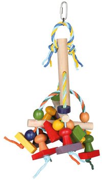 Jucarie din Lemn pentru Pasari Multicolor 31 cm - Model 58963 - 1