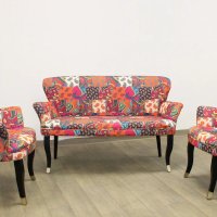 Canapea 2 persoane cocktail Relax Homs textil portocaliu - 1