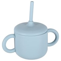 Set complet de hranire copii pentru diversificare hrana, 8 piese din silicon cu fixare in ventuze, blue Teddy - 5