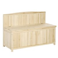 Cufar de Exterior Outsunny din Lemn de Brad cu Spatar - Design Retro - 1