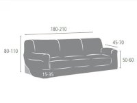 Husa Canapea cu Elastic, Sucre C17, 180-210 cm - 2