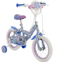 Bicicleta pentru copii Huffy Frozen, 14 inch, cu roti ajutatoare, claxon, varsta 4-6 ani, scaun si ghidon reglabile pe inaltime, anvelope cu profil gros - 10