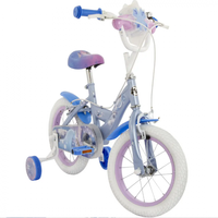 Bicicleta pentru copii Huffy Frozen, 14 inch, cu roti ajutatoare, claxon, varsta 4-6 ani, scaun si ghidon reglabile pe inaltime, anvelope cu profil gros - 1