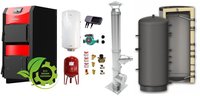 Pachet Centrala combustibil solid ​Sunsystem Burnit NWB PRIME 40 kW, puffer, cos inox, boiler termoelectric, vas expansiune, pompa circulare, controller pompa, fitinguri montaj - 1