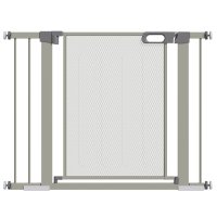 Bariera Extensibilă PawHut pentru Câini cu Închidere Automată, Oțel și ABS, 75-103x76 cm, Gri | Aosom Romania - 1