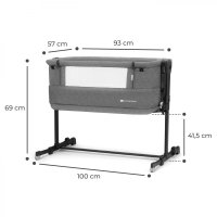 Patut Co-sleeper Kinderkraft Neste Grow Gri Inchis - 4