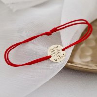 Bratara personalizata Mama, merita totul, Chic Bijoux, aur galben 9K, snur reglabil - 1