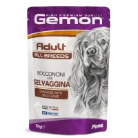 GEMON All Breeds, XS-XL, Vânat, plic hrană umedă fără cereale câini, (în aspic), 100g - 2