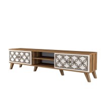 Comoda TV CLASS, nuc si alb, dimensiuni 180x35x44 cm - 1