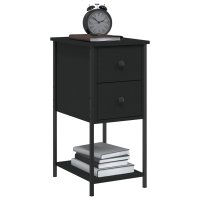 Noptiera Neagra din Lemn Compozit, 32x42x70 cm - 3