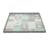 Covoras de joaca Kinderkraft Luno shapes puzzle 3D din spuma mint - 2