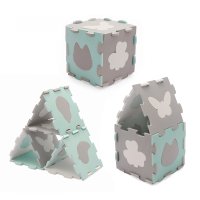 Covoras de joaca Kinderkraft Luno shapes puzzle 3D din spuma mint - 4