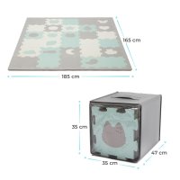 Covoras de joaca Kinderkraft Luno shapes puzzle 3D din spuma mint - 5