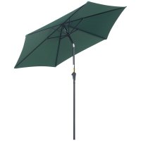Umbrela Reclinabila Outsunny pentru Plaja si Gradina, Aluminiu si Poliester, Φ2.6×2.35m, Verde Inchis - 1