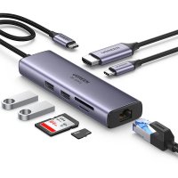 Adaptor multifunctional 7-in-1 UGREEN USB-C, 2 x USB 3.2, 1 x HDMI 4K, 1 x USB-C PD 100W, 1 x Ethernet 1Gbps, Gri - 4