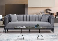 Canapea 3 locuri Trendy Gri inchis 225x79x89 cm - 1