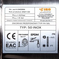 Rezervor de expansiune hidrofor IBO 50 litri din inox cu membrana inclusa - 4