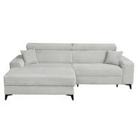 Coltar FLORIDA ONE L TILIA extensibil, cu arcuri si lada depozitare, colt stanga, gri deschis, 280x175x95 cm - 1