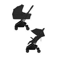 Carucior 2 in 1 Lionelo Sia Flex Negru, 7.6 kg, include landou pliabil pe cadru, ultracompact, pliere rapida cu o mana, copertina UPF50+, accesorii incluse, 0-48 luni, sustine 22 kg - 4