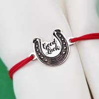 Bratara Potcoava - Good Luck - Argint 925, snur reglabil - 1