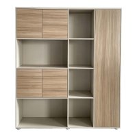 Biblioteca Chidi Bej 160x40x200 cm - Solutie Eleganta pentru Birou Modern - 3