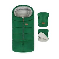 Set de Plimbare Petite&Mars Jibot cu Sac de Iarna Impermeabil si Manusi Calduroase Jasie, Green - 1