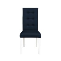 Scaun living TEO LUX, picioare lemn alb, piele ecologica albastru, 46x60x98 cm - 1