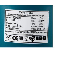 Pompa submersibila apa murdara IBO Polonia IP 550, 550W, 10500 l/h, H refulare 7m - 4
