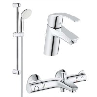 Pachet baterii baie cada,termostat Grohe Grohtherm 800 set dus +baterie lavoar Eurosmart marimea S(33265002,34567000,27853001) - 1