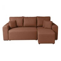 Coltar Canapea BEGA B extensibil, cu arcuri si lada depozitare, colt interschimbabil, caramiziu, 240x153x80 cm - 1