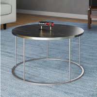 Masa de cafea Vicenta Homs, negru si argintiu, 70 cm, seria 440 - 1