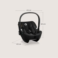 Scoica auto Lionelo Moxie Negru, i-Size, 40-87 cm, tetiera reglabila, intarita cu spuma de memorie, carcasa ventilata, protectie avansata, conform cu R129 - 5