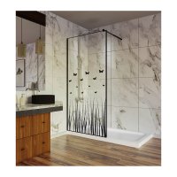 Perete dus walk-in Butterfly 103, sticla 6 mm, profil negru mat, 90 x 200 cm, tija extensibila - 2