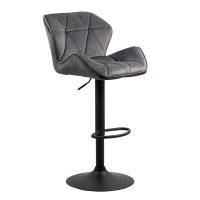 Scaun de bar ABS 149 gri din catifea - 1