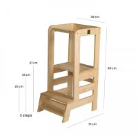 Inaltator multifunctional ajutor de bucatarie MeowBaby lemn natural - 4