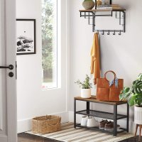 Bancheta de depozitare Vasagle, 73 x 30 x 45 cm, maro rustic - 2