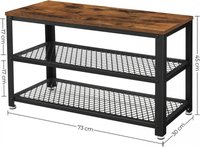 Bancheta de depozitare Vasagle, 73 x 30 x 45 cm, maro rustic - 7