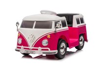 Masinuta electrica pentru copii, VW Samba Bus 70W, baterie 12V 7Ah, roti moi, scaun tapitat, culoare roz - 1
