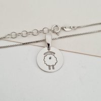 Lantisor cu Diamant natural - Oita cu codita - Argint 925 Rodiat - 1